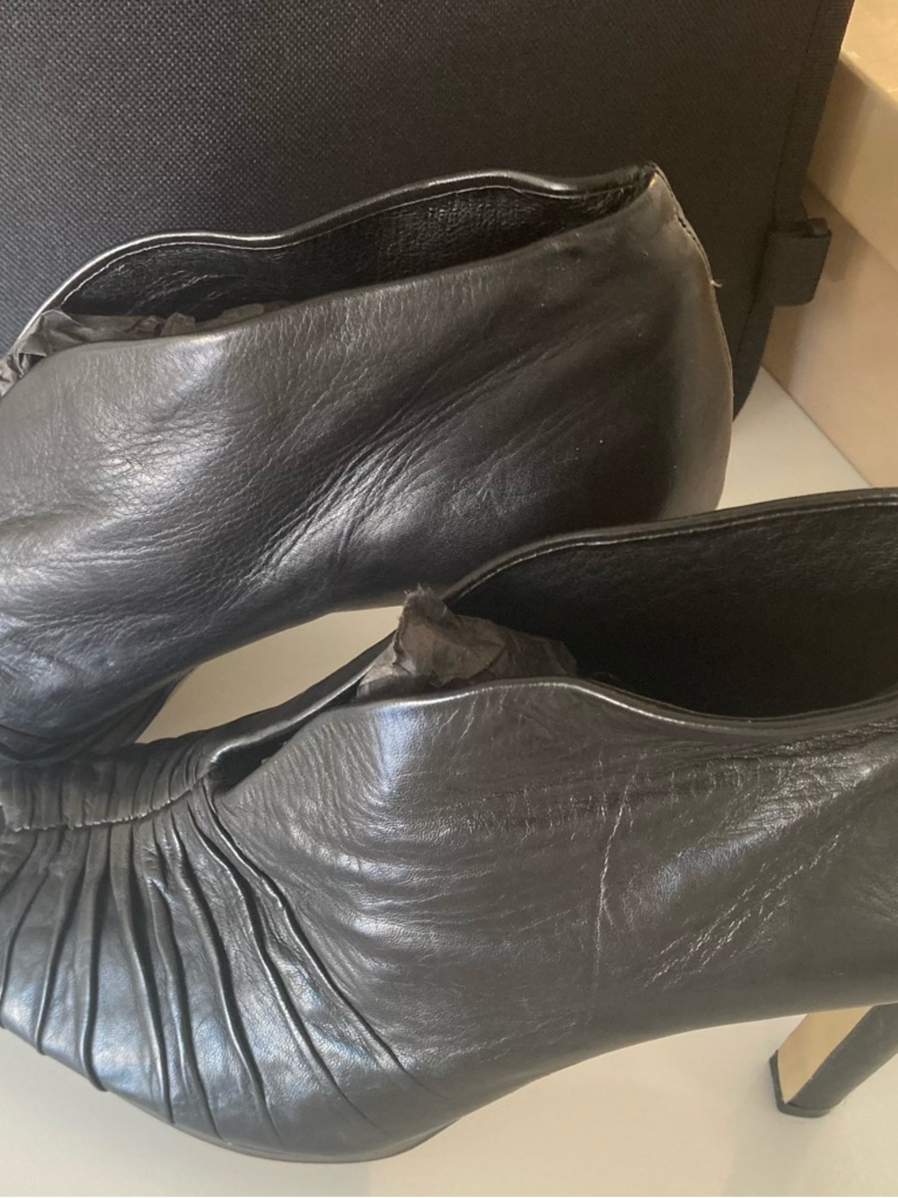 Vince Camuto Black Leather Ankle Booties
